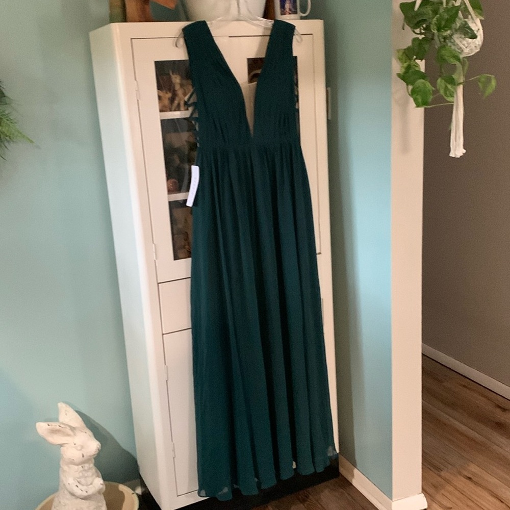 Azazie Teal Maxi Dress